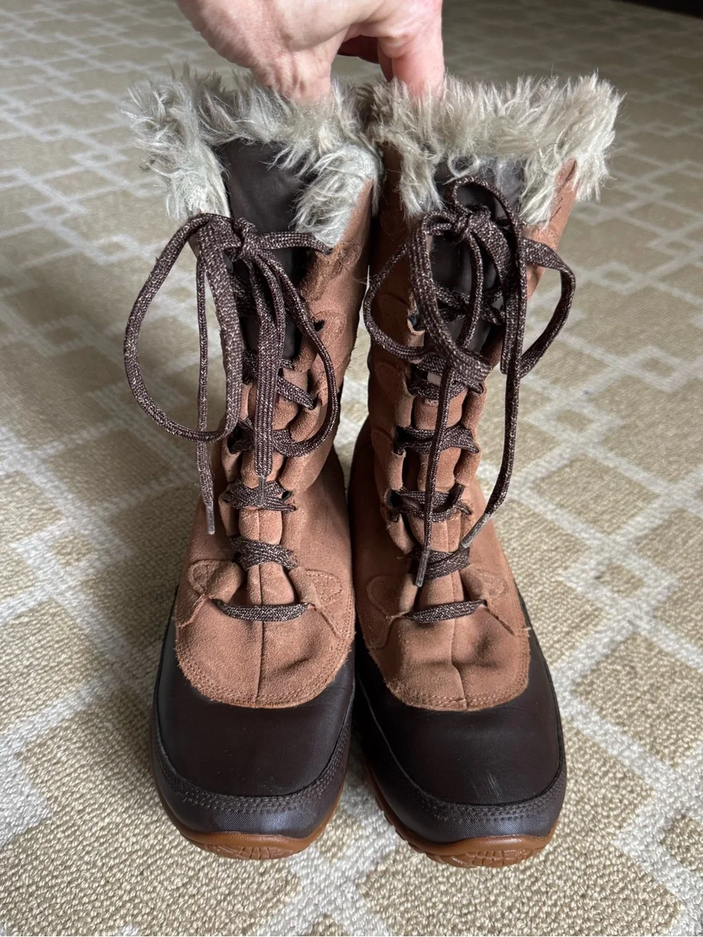 The North Face Nuptse Purna 200g Insulated Winter Snow Boots Brown Size 7
